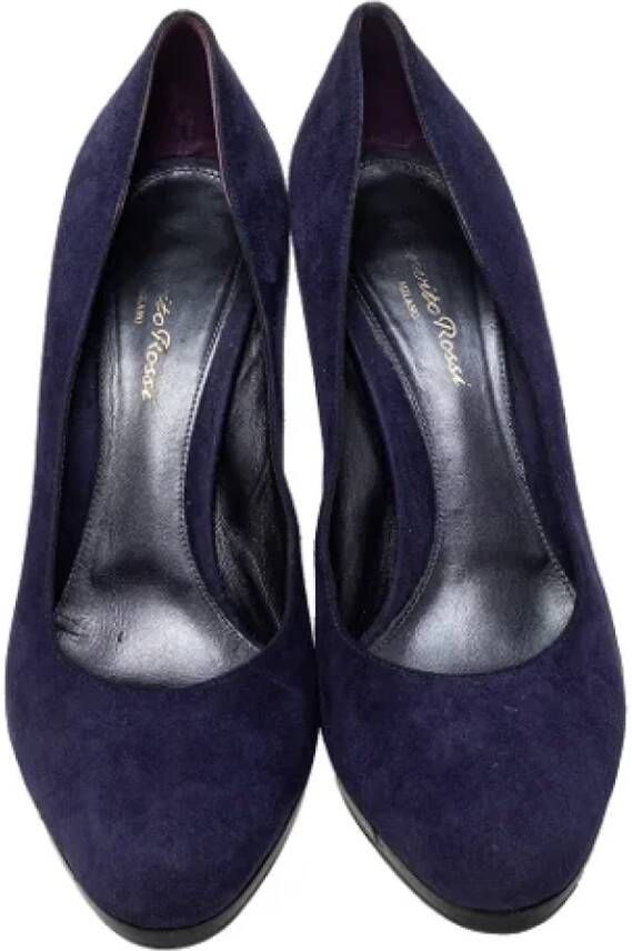 Gianvito Rossi Pre-owned Suede heels Blue Dames