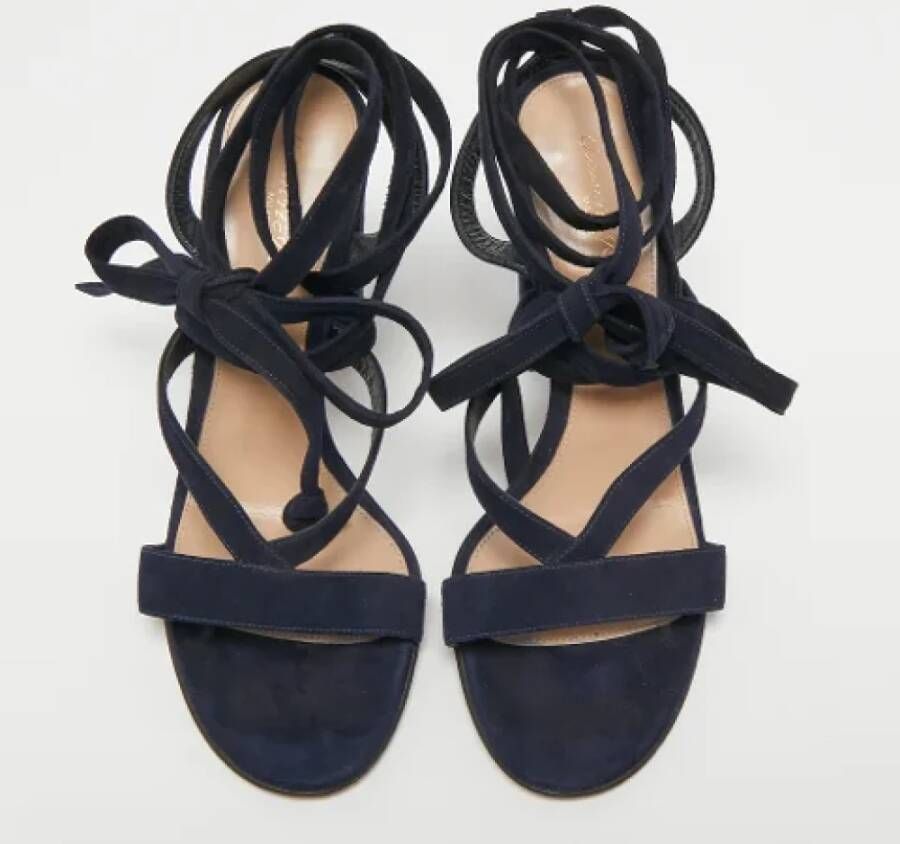 Gianvito Rossi Pre-owned Suede sandals Blue Dames