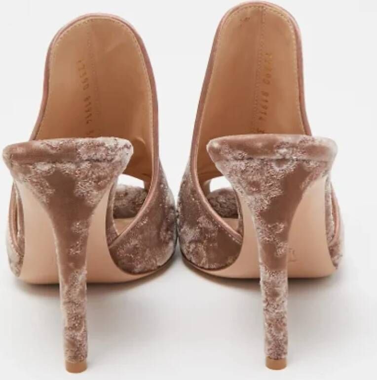 Gianvito Rossi Pre-owned Velvet mules Beige Dames