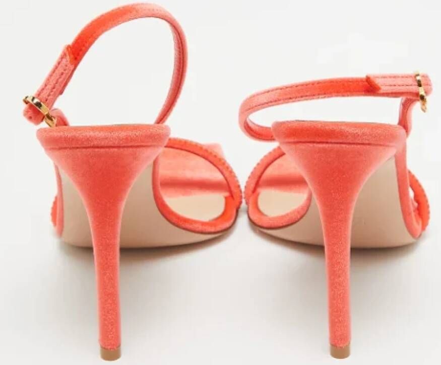 Gianvito Rossi Pre-owned Velvet sandals Orange Dames