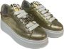 Gio+ Gelamineerde kalfsleren sneaker met verwijderbare accessoires Yellow Dames - Thumbnail 4