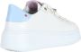 Gio+ Leren Sneakers met Contrast Inzetstukken White Dames - Thumbnail 3