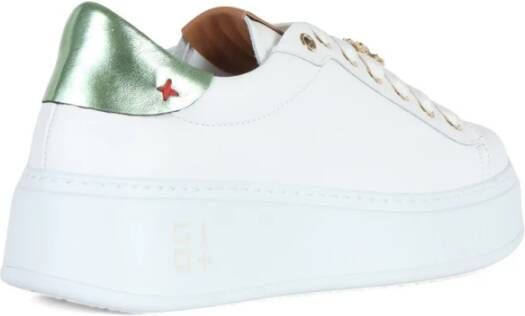 Gio+ Leren Sneakers met Verwijderbaar Detail White Dames