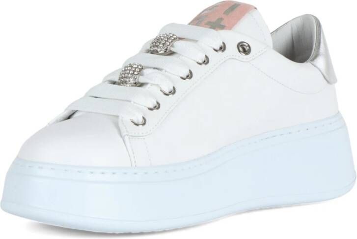 Gio+ Leren Sneakers met Vlinder Detail White Dames