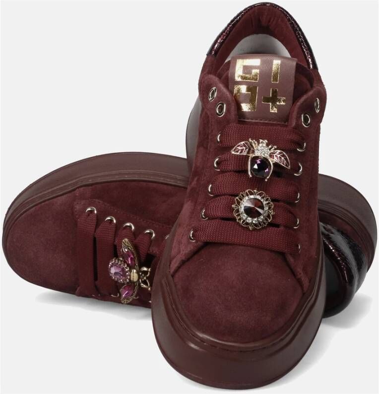 Gio+ Paarse waterafstotende sneakers met pythonprint