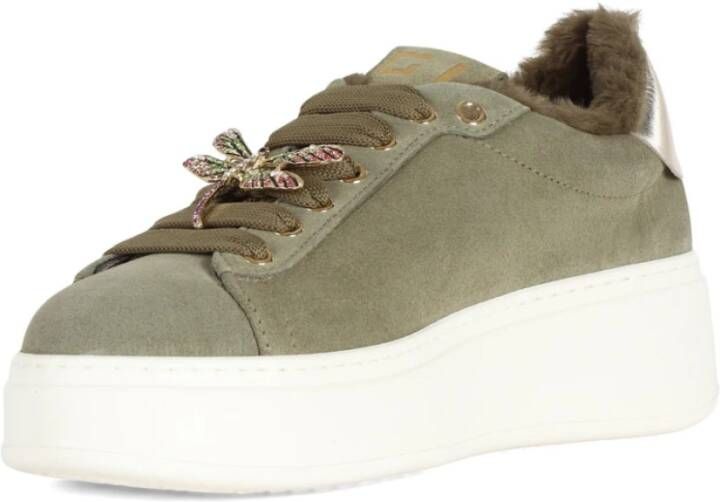 Gio+ Sneakers van suède met uitneembare binnenzool Green Dames