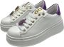 Gio+ Sneakers van verwijderbare accessoires leer met 5 cm rubberen zool White Dames - Thumbnail 2