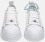 Gio+ Witte geperforeerde leren sneakers met blauwe kralen enkelband White Dames - Thumbnail 3