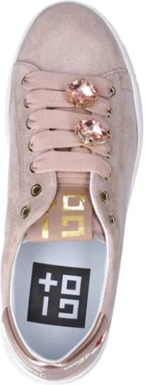 Gio+ Suède sneakers met roze details