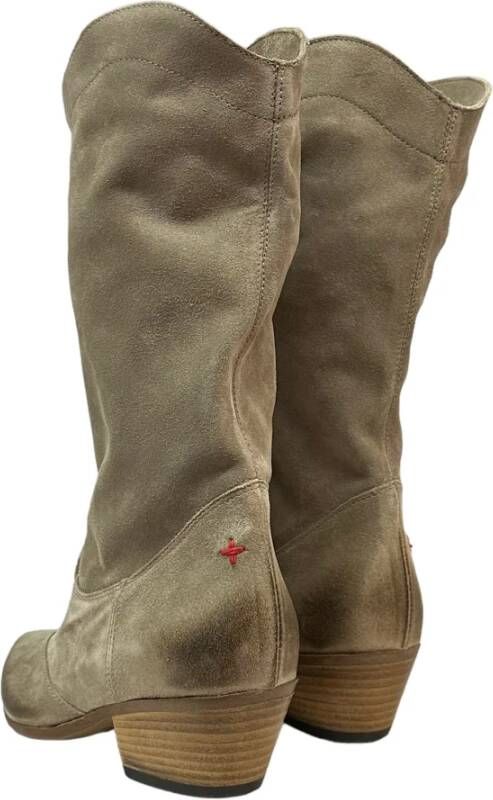 Gio+ Suède Texaanse Laarzen Polyester Enkel Gray Dames