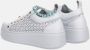 Gio+ Witte geperforeerde leren sneakers met blauwe kralen enkelband White Dames - Thumbnail 9