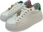 Gio+ Witte kalfsleren sneaker met verwijderbare accessoires White Dames - Thumbnail 2