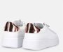Gio+ Witte leren sneakers met gelamineerd detail White Dames - Thumbnail 4