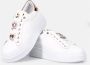 Gio+ Witte leren sneakers met gelamineerd detail White Dames - Thumbnail 6