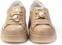 Gio+ Witte leren uil detail platform sneakers Beige Dames - Thumbnail 3