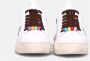 Gio+ Witte Sneakers van Kalfsleer met Bordeauxrode Leren Hak White Dames - Thumbnail 3