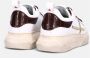 Gio+ Witte Sneakers van Kalfsleer met Bordeauxrode Leren Hak White Dames - Thumbnail 4