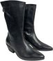 Gio+ Zwarte leren hoge Texaanse laarzen Black Dames - Thumbnail 3