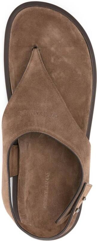 Giorgio Armani Bruin Elegant Open Platte Sandalen