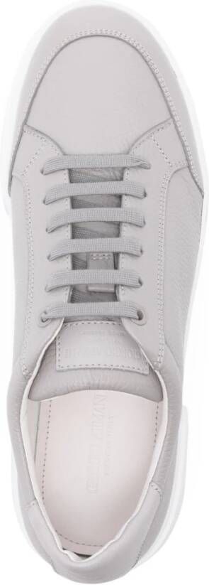 Giorgio Armani Elegante Grijze Leren Sneakers