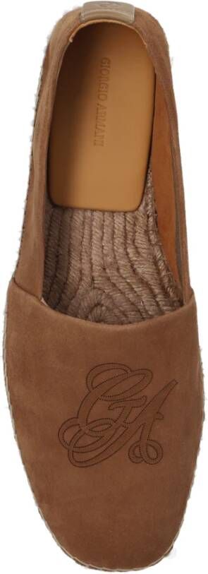 Giorgio Armani Espadrilles met logo Brown Heren