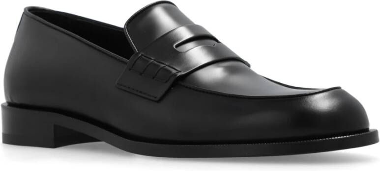 Giorgio Armani Leren loafers Black Heren