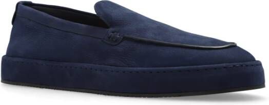 Giorgio Armani Leren loafers Blue Heren