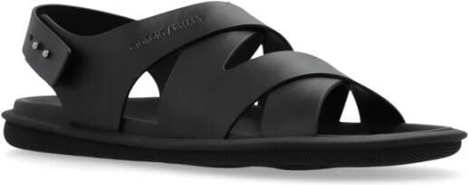 Giorgio Armani Leren sandalen Black Heren