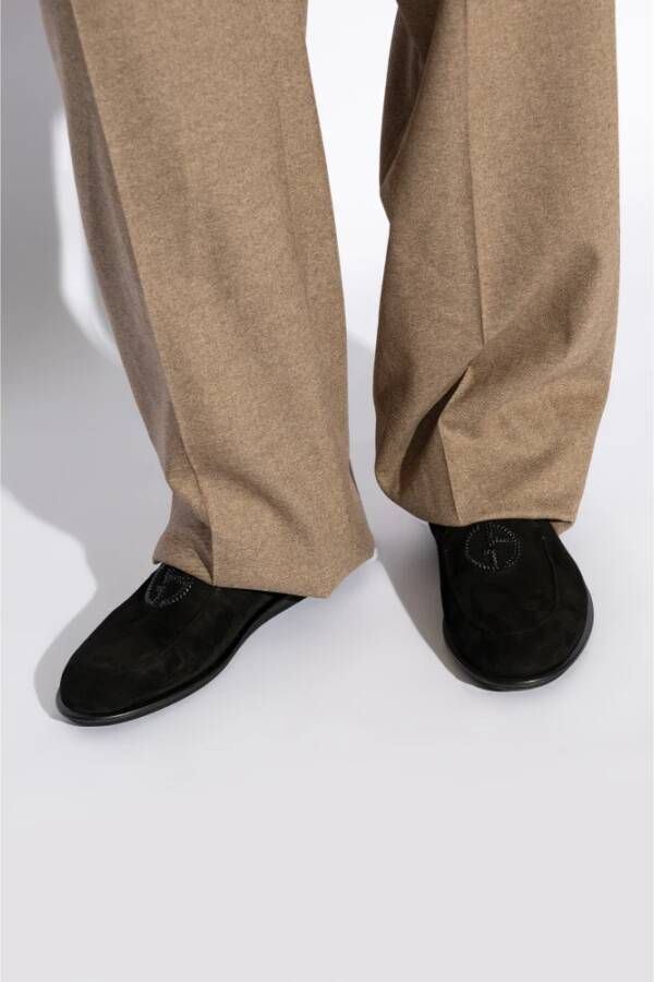 Giorgio Armani Suède schoenen type loafers Black Heren