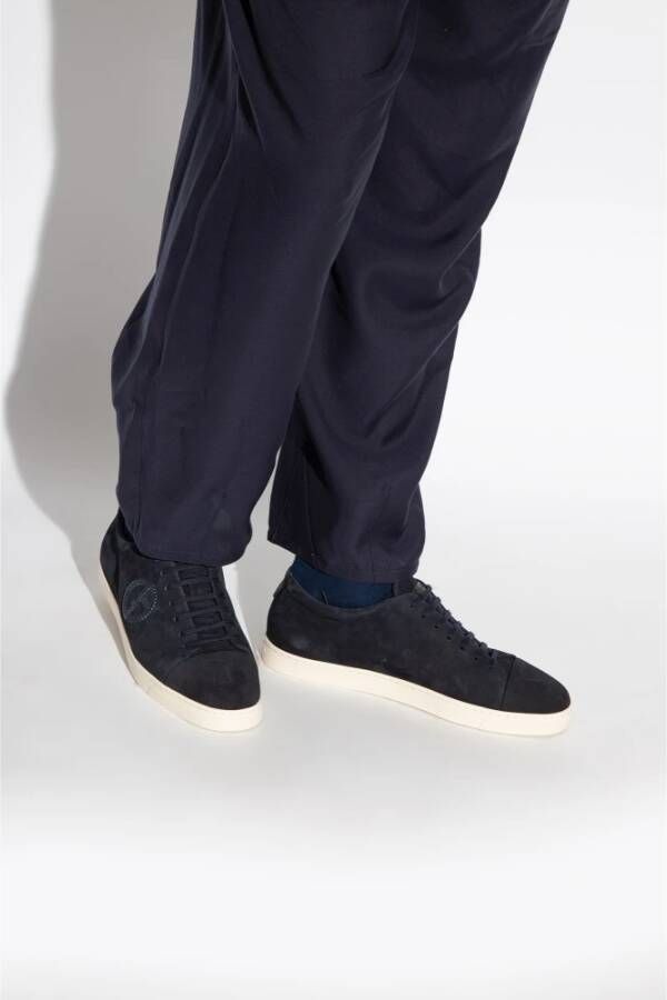 Giorgio Armani Suède sneakers Blauw Heren