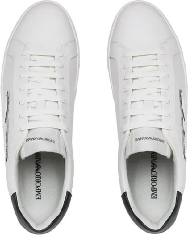 Giorgio Armani Witte Casual Leren Sneakers oor Heren White Heren