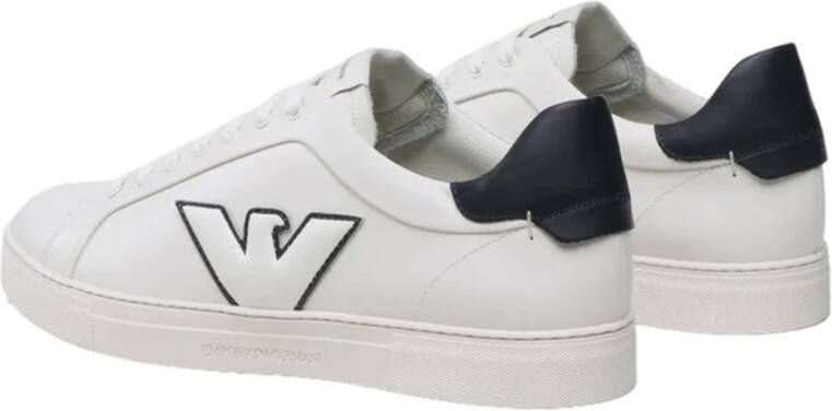 Giorgio Armani Witte Casual Leren Sneakers oor Heren White Heren