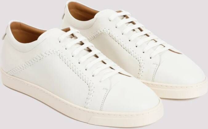 Giorgio Armani Witte Leren Sneakers Ss24 White Heren