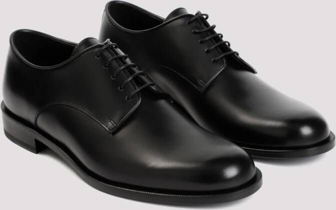 Giorgio Armani Zwarte Veterschoenen Amandel Teen