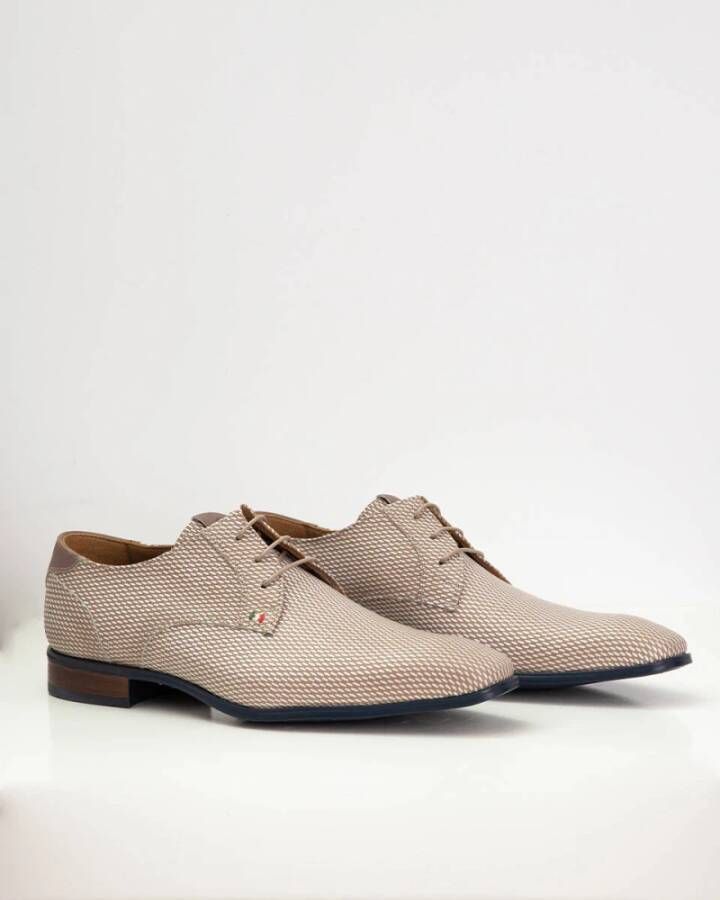 Giorgio Gedrukte leren nette schoenen Beige Heren