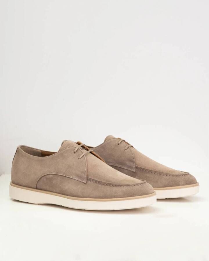 Giorgio Suede veterschoen met rubberen zool Beige Heren