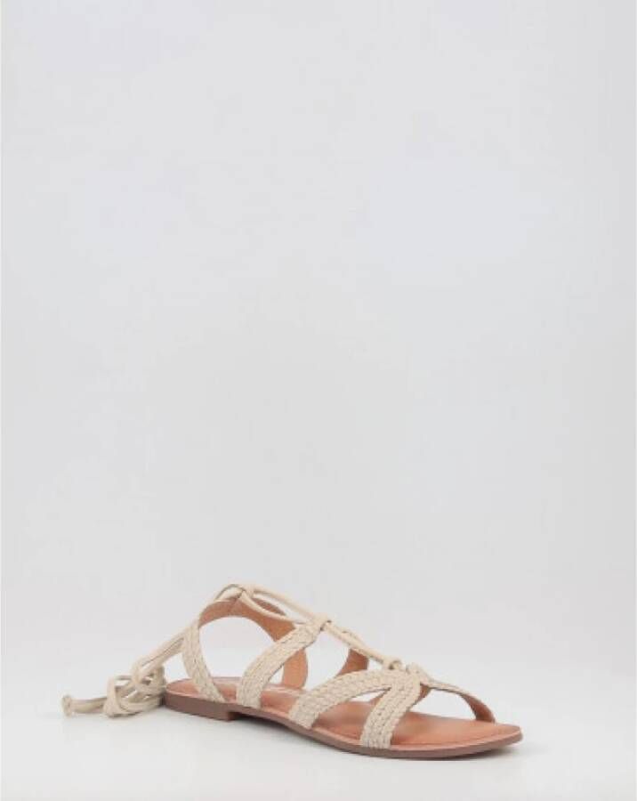 Gioseppo Beige Dames Sandalen Plat met Veters Beige Dames