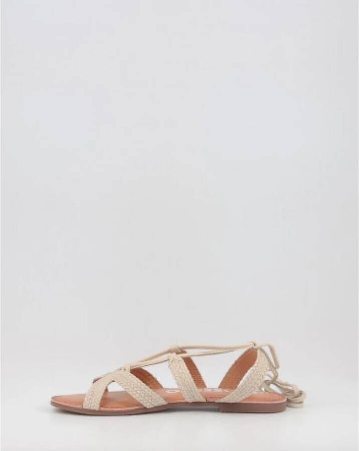Gioseppo Beige Dames Sandalen Plat met Veters Beige Dames