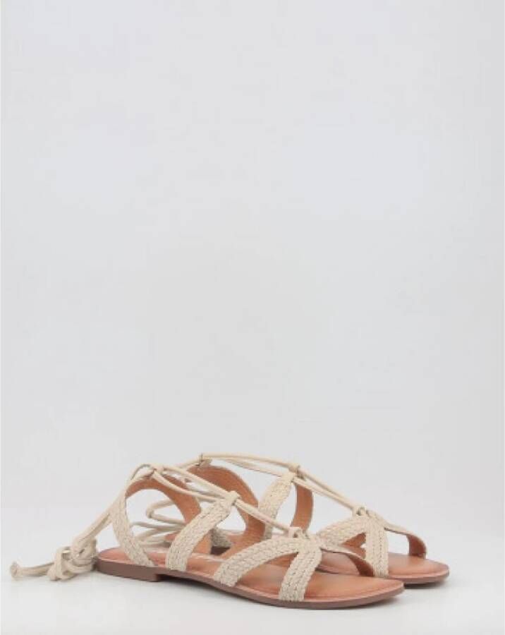 Gioseppo Beige Dames Sandalen Plat met Veters Beige Dames