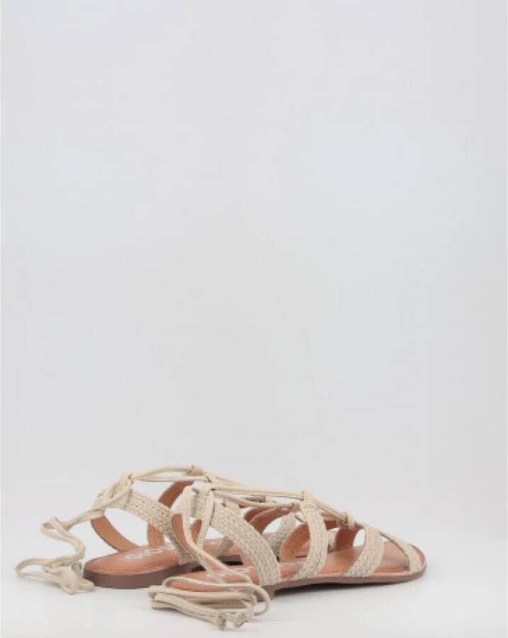Gioseppo Beige Dames Sandalen Plat met Veters Beige Dames