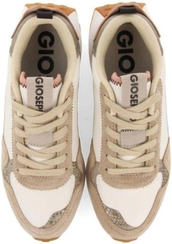Gioseppo Dames Retro Witte Glitter Print Sneakers Beige Heren