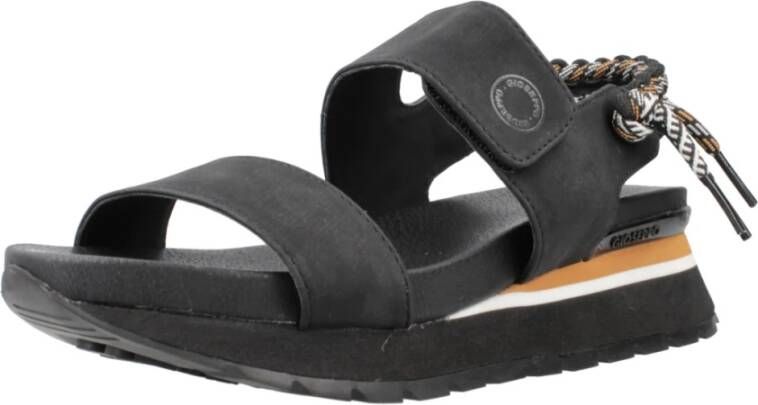 Gioseppo Stijlvolle Platte Sandalen voor Vrouwen Black Dames