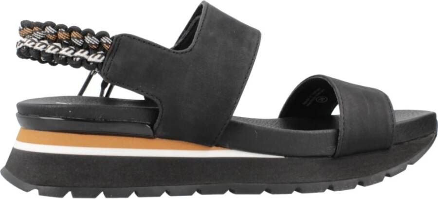 Gioseppo Stijlvolle Platte Sandalen voor Vrouwen Black Dames
