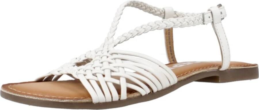 Gioseppo Stijlvolle Platte Sandalen voor Vrouwen White Dames