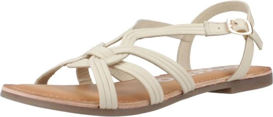 Gioseppo Stijlvolle Platte Sandalen voor Vrouwen White Dames