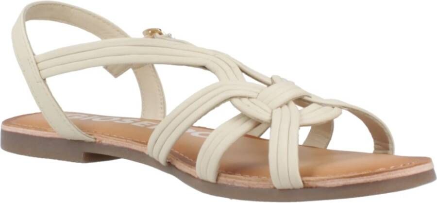 Gioseppo Stijlvolle Platte Sandalen voor Vrouwen White Dames