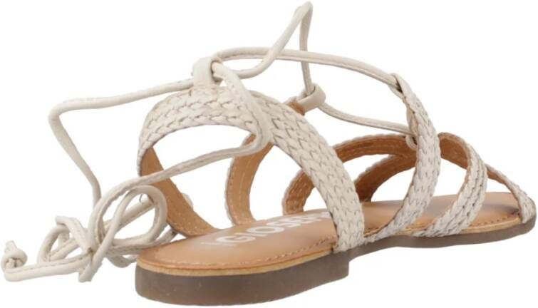 Gioseppo Stijlvolle Platte Sandalen voor Vrouwen White Dames