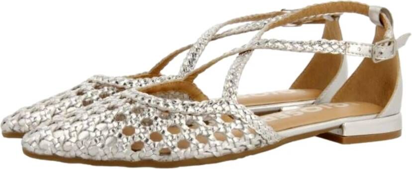 Gioseppo Gevlochten Leren Ballet Flats Gray Dames