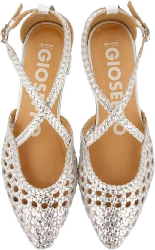 Gioseppo Gevlochten Leren Ballet Flats Gray Dames