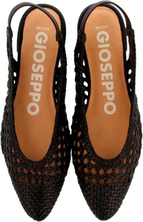 Gioseppo Gevlochten Leren Ballet Flats voor Vrouwen Black Dames